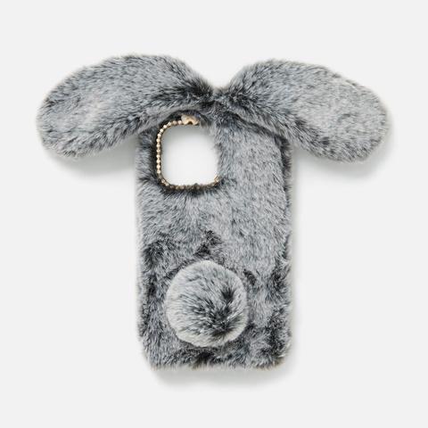 Изображение товара Чехол для iPhone 15 Pro Max Серый кролик, плюшевый