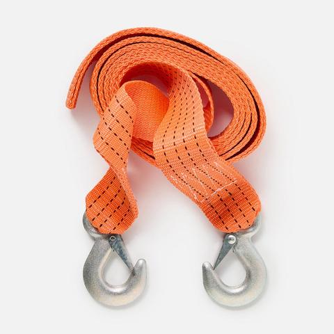 Изображение товара Автомобильный буксировочный трос, 5 тонн, с крюками, длина 4,5 метра
