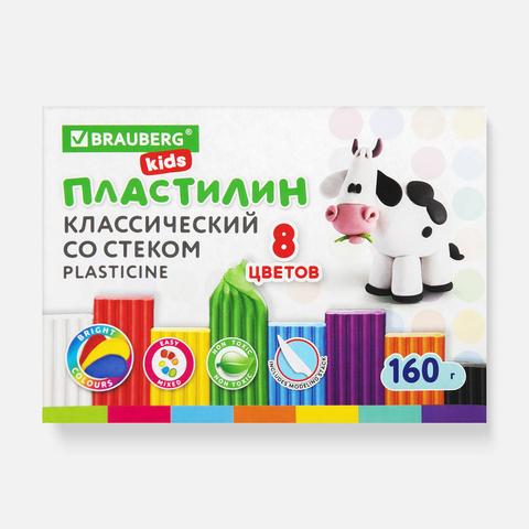 Изображение товара Пластилин Brauberg Kids, со стеком, 8 цветов, 160 г