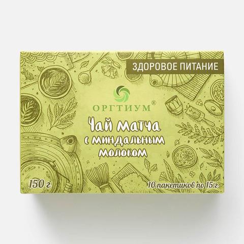 Изображение товара Чай зелёный Оргтиум Матча латте, с миндальным молоком, 10x15 г