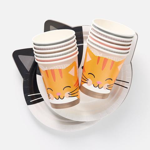 Изображение товара Набор одноразовой посуды для праздника Nd Play Кошки с ушками, 24 предмета