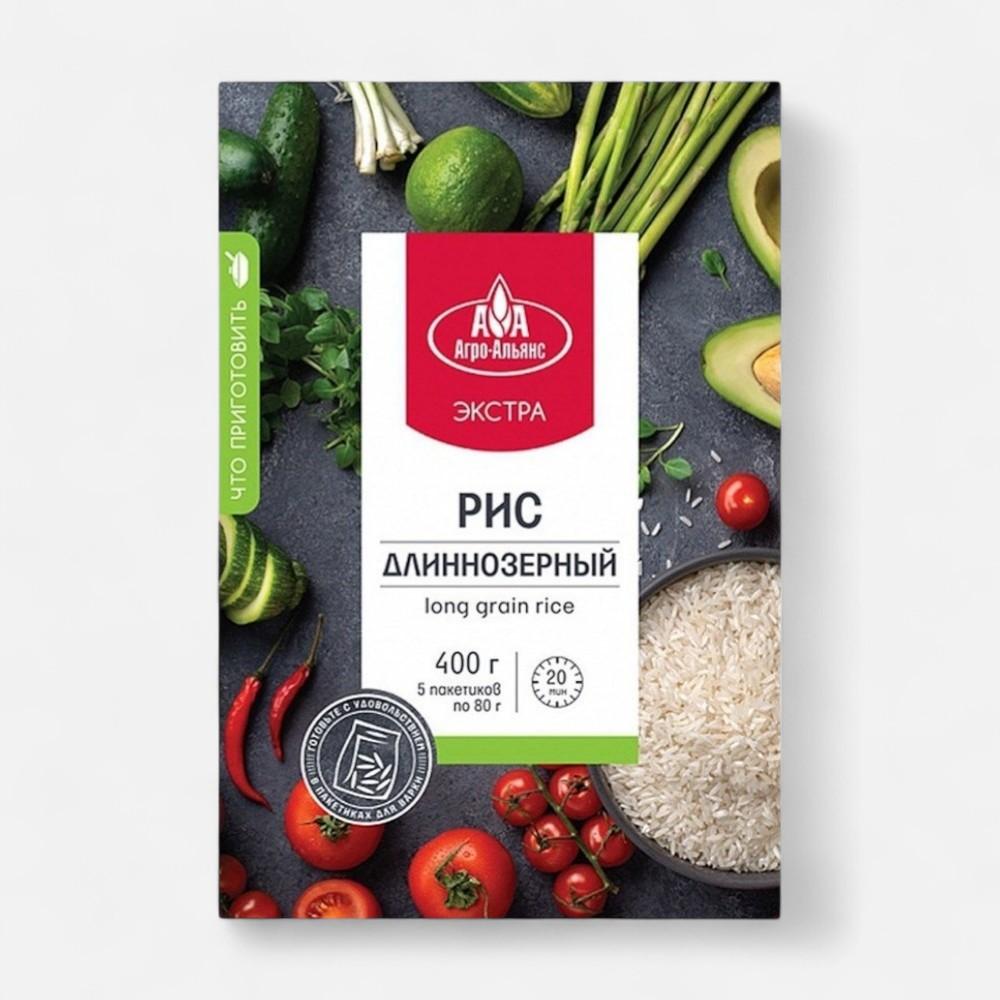 Изображение товара Рис Агро-Альянс длиннозерный экстра, 400 г (5х80 г пакетиков)