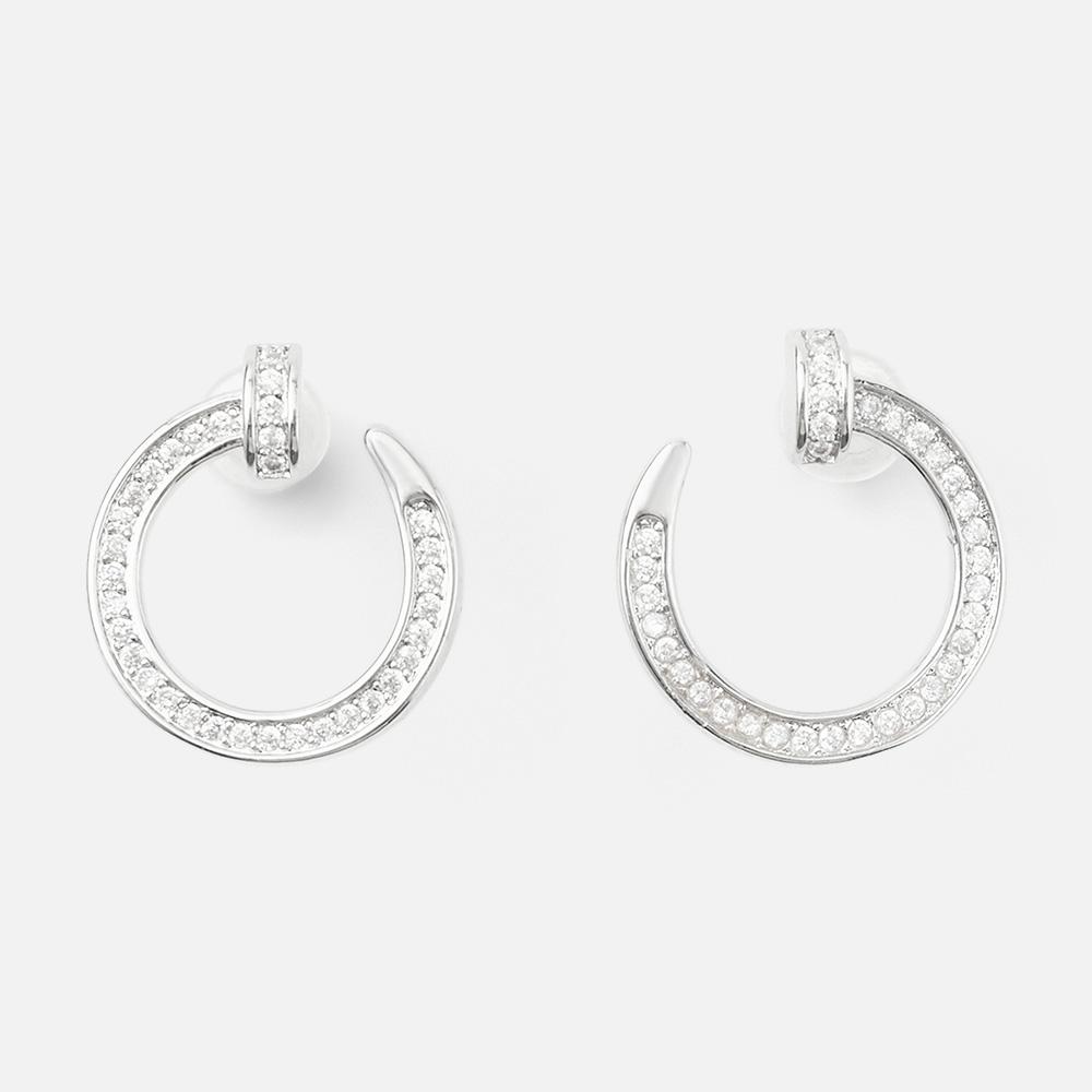 Изображение товара Женские серьги-гвоздики со стразами из бижутерного сплава