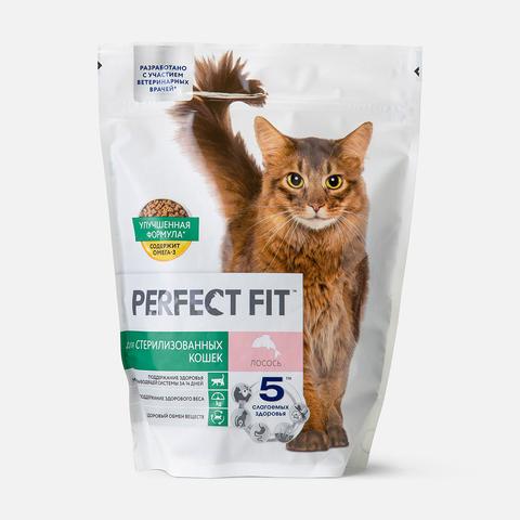 Изображение товара Сухой корм Perfect Fit, для стерилизованных кошек, с лососем, 650 г
