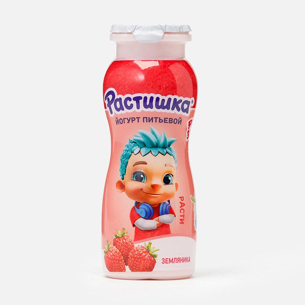 Изображение товара Питьевой йогурт Растишка, 1,6%, земляника, с 3 лет, 90 г