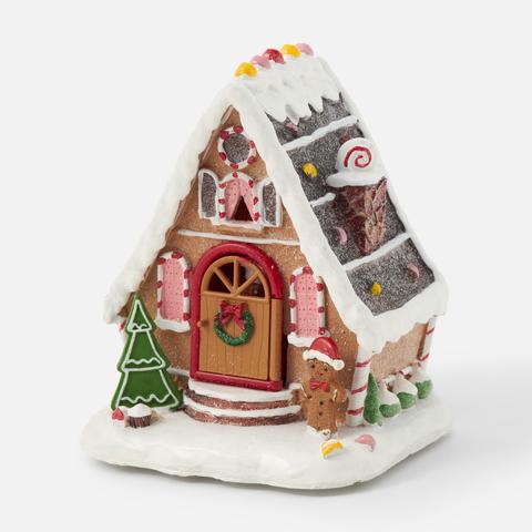 Изображение товара Новогодний декор Maxprime Пряничный домик, с подсветкой, 15,5x13x18,6 см