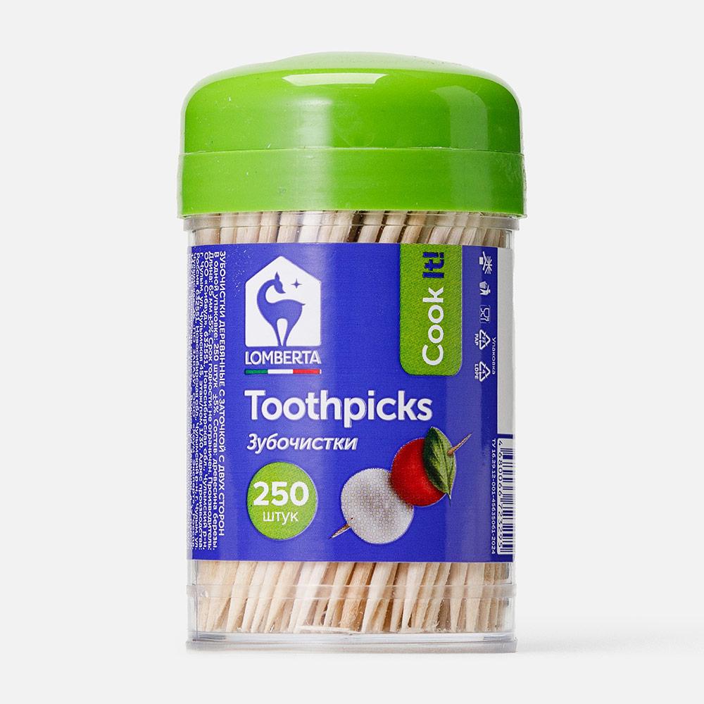 Изображение товара Деревянные зубочистки Lomberta, 250 шт. из алтайской берёзы с крышкой-дозатором