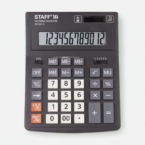 Изображение товара Калькулятор настольный Staff Plus Stf-333 (200x154мм), 12 разрядов, двойное питание