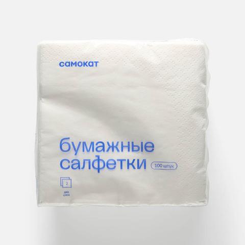 Изображение товара Двухслойные бумажные салфетки Самокат 24x24 см 100 шт