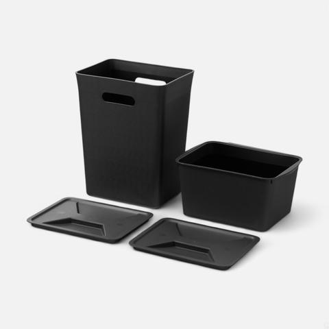 Изображение товара Набор вёдер для раздельного сбора мусора Idea, чёрный, 2 шт.
