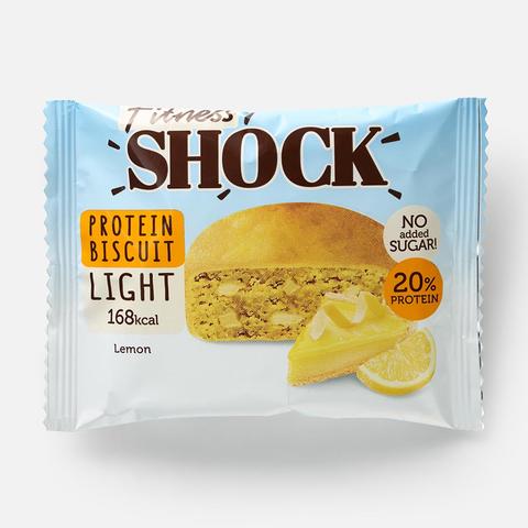 Изображение товара Бисквит FitnesShock Light, 20% протеина, без сахара, лимон, 40 г