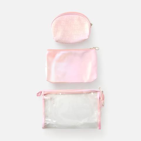 Изображение товара Набор косметичек, 3 предмета, бежевый