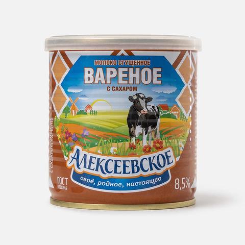 Изображение товара Варёное сгущённое молоко Алексеевское, 8,5%, цельное, с сахаром, 360г