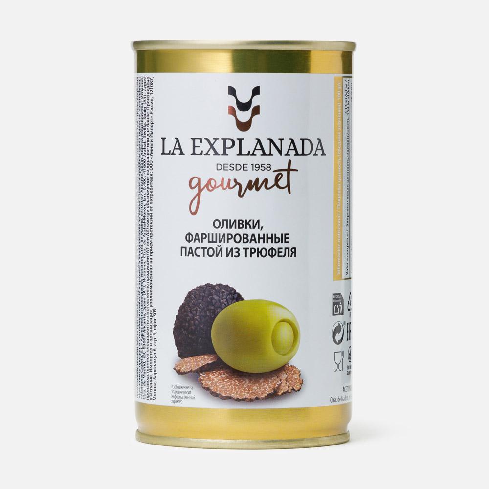 Изображение товара Зелёные оливки La Explanada Gourmet фаршированные трюфелем 350 г Испания