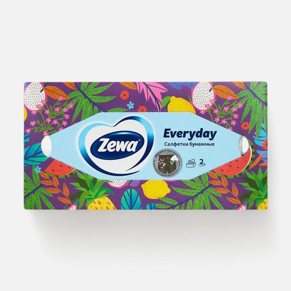 Изображение товара Бумажные салфетки Zewa Everyday, 2 слоя, 100 шт в коробке