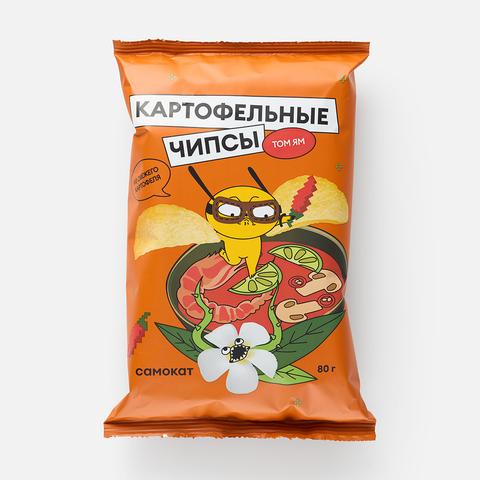 Изображение товара Картофельные чипсы Самокат Том Ям 80 г оригинальный вкус хрустящая закуска