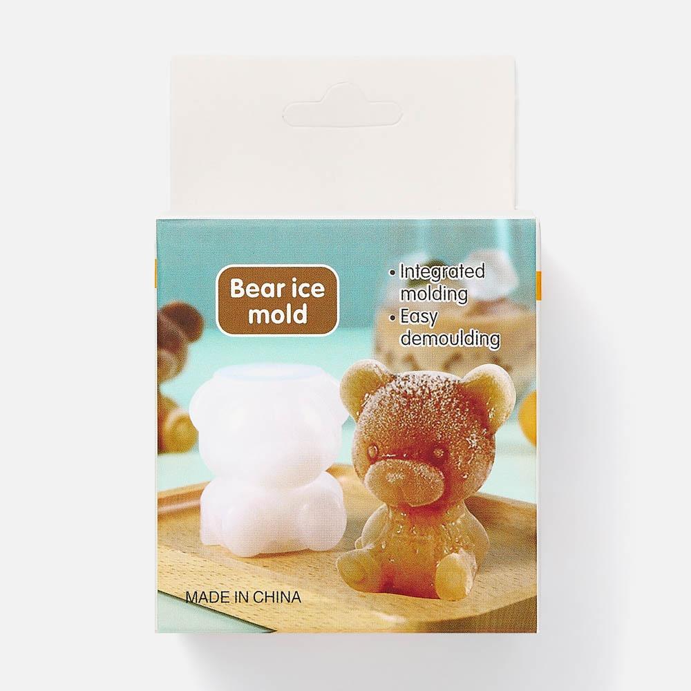 Изображение товара Форма для льда Медведь из пищевого силикона для напитков и десертов