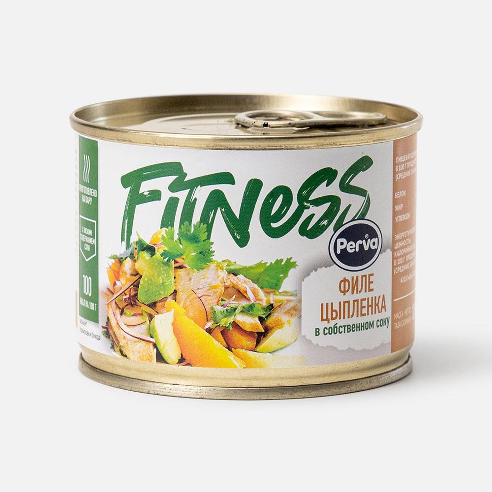 Изображение товара Филе цыплёнка Perva Fitness, консервированное в собственном соку, 180 г