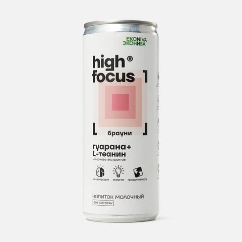 Изображение товара Молочный напиток Эконива, High Focus, 2,5%, без лактозы, карамель и брауни, 0,245 л