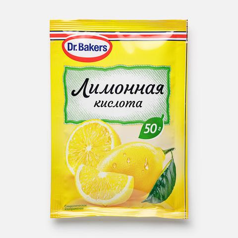 Изображение товара Лимонная кислота Dr. Bakers пищевая, для салатов, компотов и соусов, 50 г