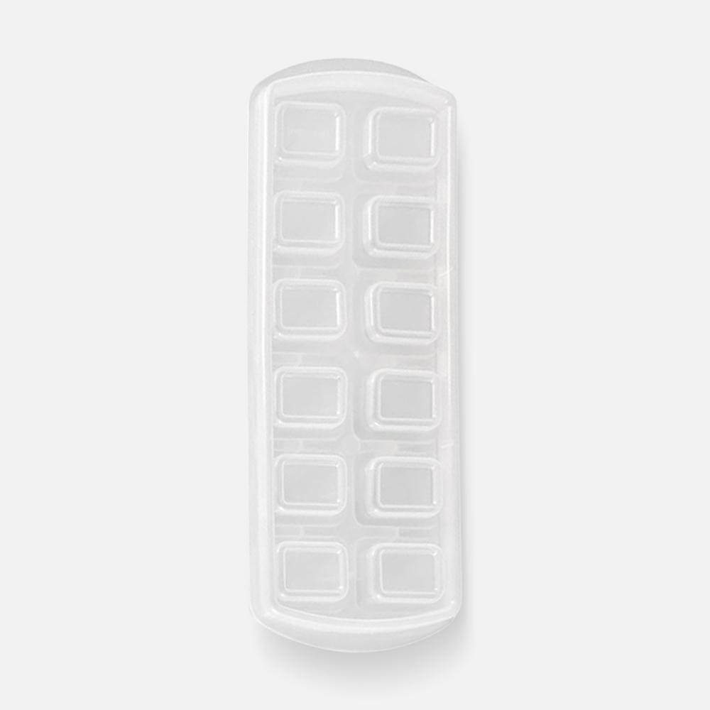 Изображение товара Форма для льда Plast Team, белая, с крышкой, 12 ячеек, 23 см