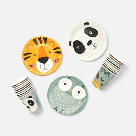 Изображение товара Набор одноразовой посуды ND Play Хэппи Зоо (тарелка 18 см, стаканы - по 18 шт.), 1 шт.