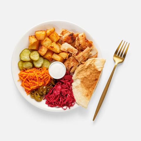 Изображение товара Шаверма на тарелке Шаверно, с курицей, 390 г