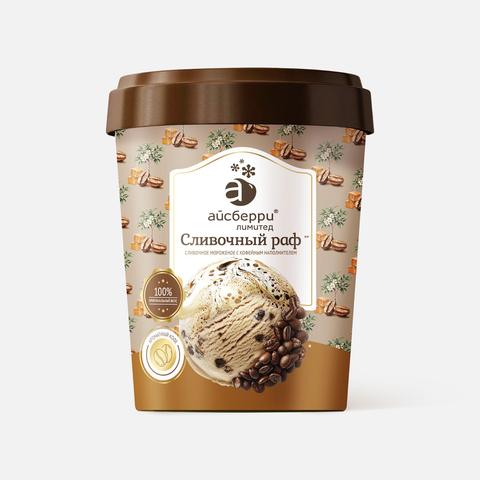 Изображение товара Сливочное мороженое Айсберри, Сливочный раф, с кофейным наполнителем, 275 г