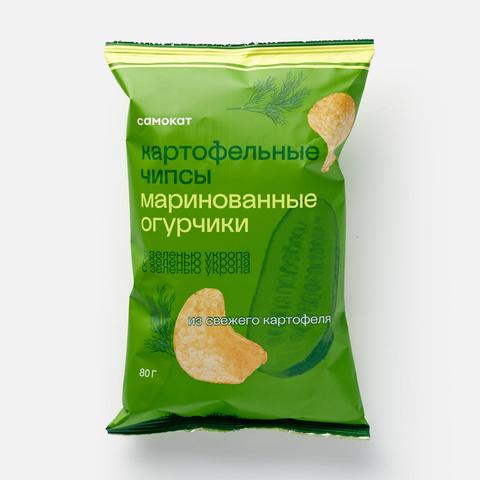 Изображение товара Картофельные чипсы Самокат маринованные огурчики 80 г пикантная закуска