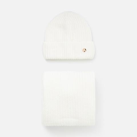 Изображение товара Женский зимний комплект шапка и шарф Aldini Milana, белый