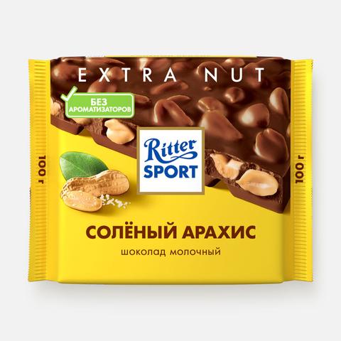 Изображение товара Молочный шоколад Ritter Sport, с солёным арахисом, 100 г