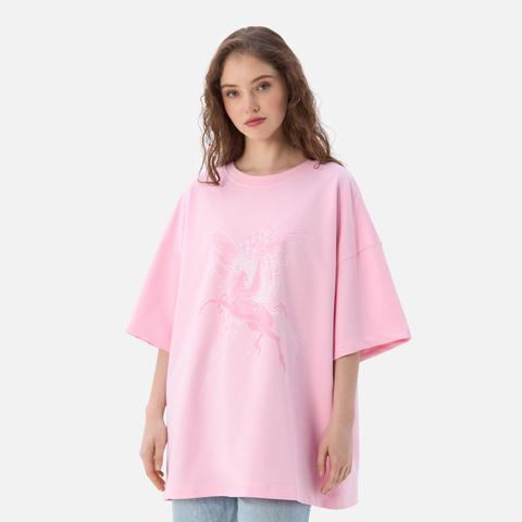 Изображение товара Футболка унисекс Самокат Аура, с принтом, розовая, L