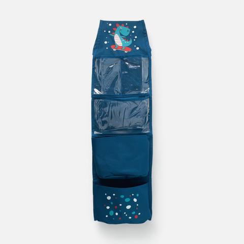 Изображение товара Кармашки для детских шкафчиков Все на местах Динозавр, синий, 83х24 см