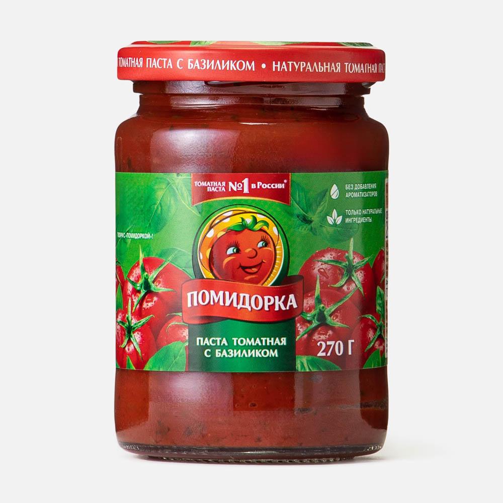 Изображение товара Томатная паста Помидорка, с базиликом, 270 г
