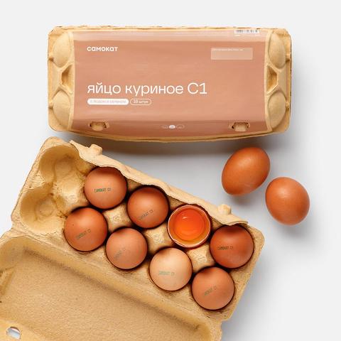 Изображение товара Куриное яйцо Самокат с йодом и селеном, 10 штук, C1, Россия