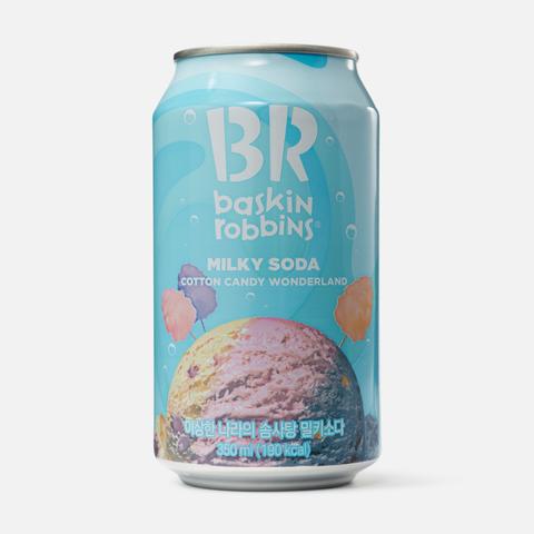 Изображение товара Напиток Baskin Robbins, Milky Soda, сахарная вата, с газом, 0,35 л