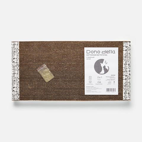 Изображение товара Когтеточка Dono Della, для кошек, 53 х 26 х 3,5 см, с кошачьей мятой, картонная, бежевая