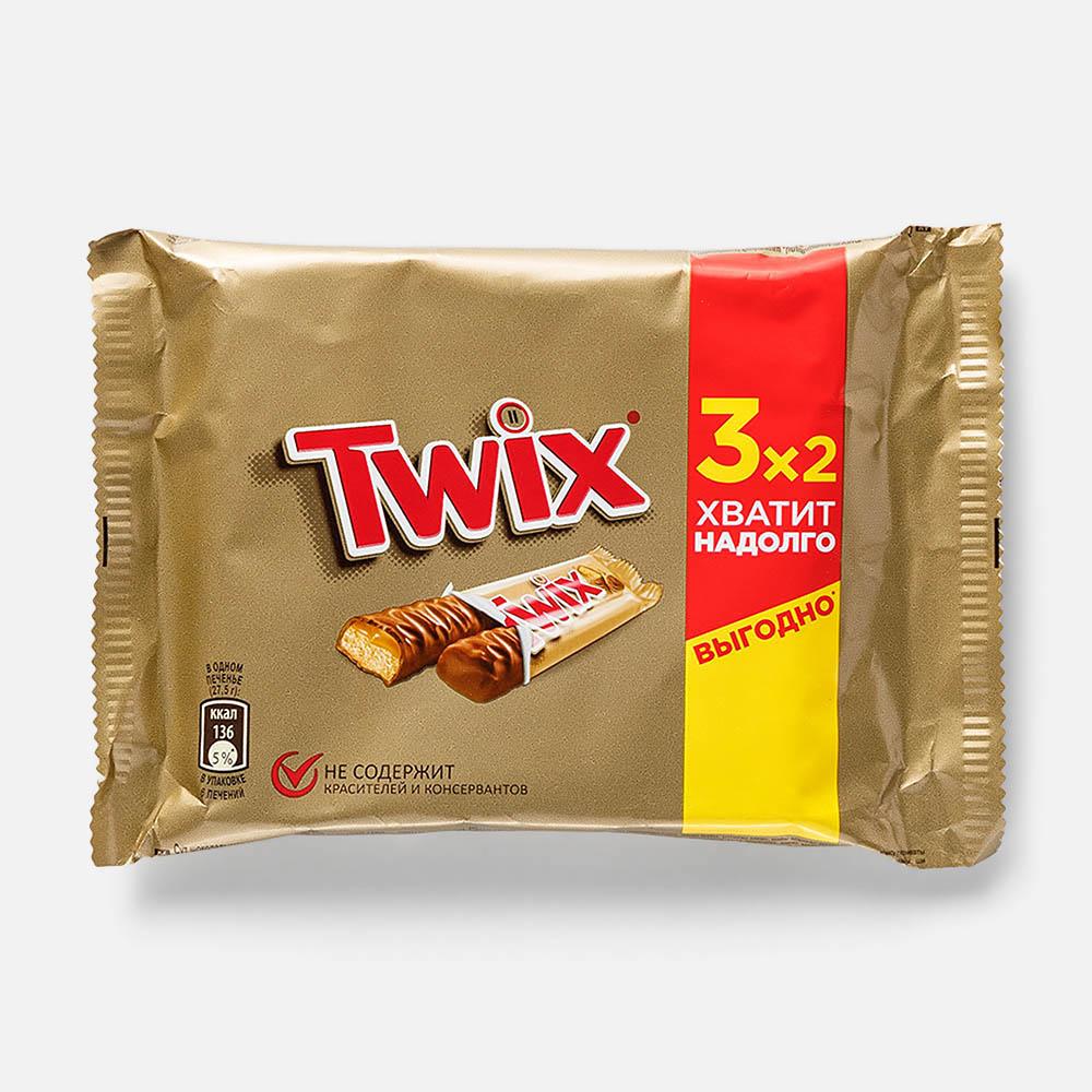 Изображение товара Шоколадные батончики Twix 3x55г с карамелью и молочным шоколадом