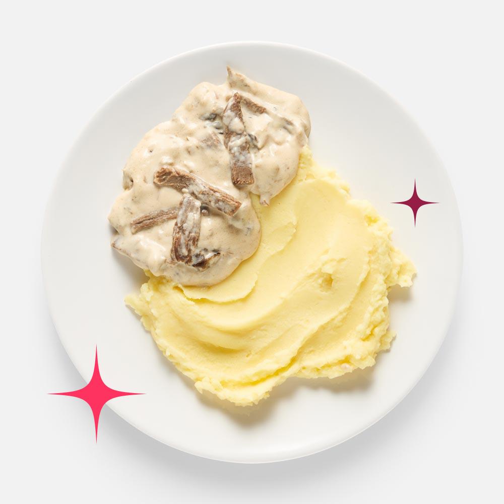 Изображение товара Говяжий бефстроганов Самокат с картофельным пюре, 230 г