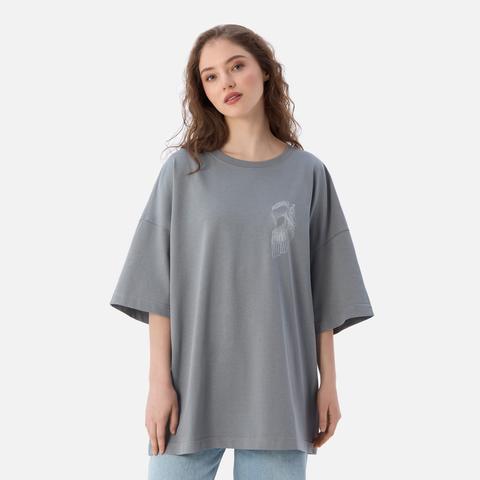 Изображение товара Футболка унисекс Самокат Аура, с принтом, серая, L