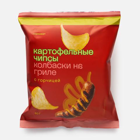 Изображение товара Картофельные чипсы Самокат со вкусом копчёных колбасок с горчицей 80 г