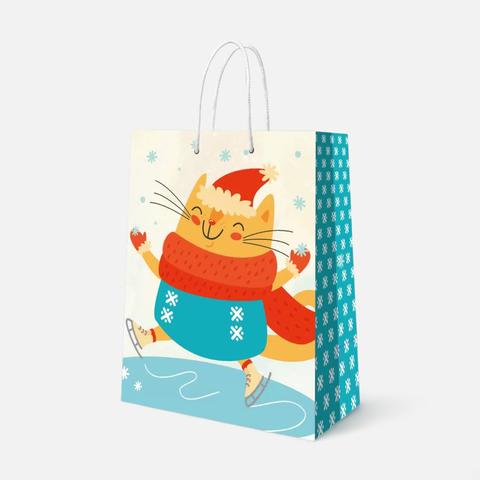 Изображение товара Подарочный пакет ND Play, Кот-фигурист, 33x40 cм