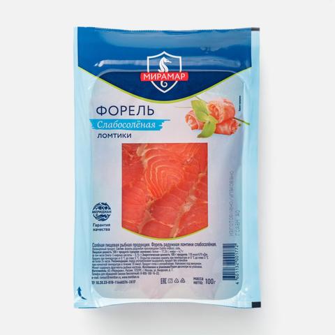 Изображение товара Форель Мирамар, слабосолёная, ломтики, 100 г