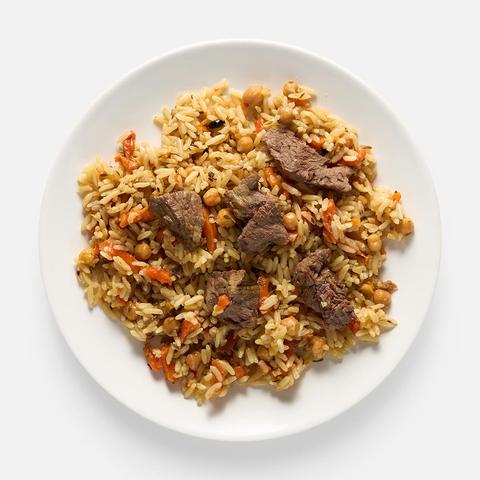 Изображение товара Готовый плов с говядиной Самокат 250 г быстрое блюдо