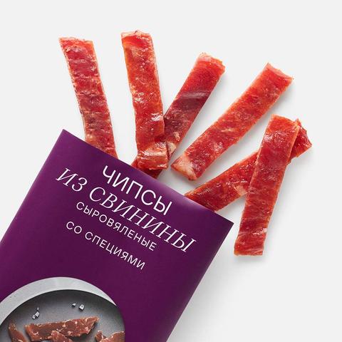 Изображение товара Сыровяленые мясные чипсы Самокат из свинины со специями 30 г