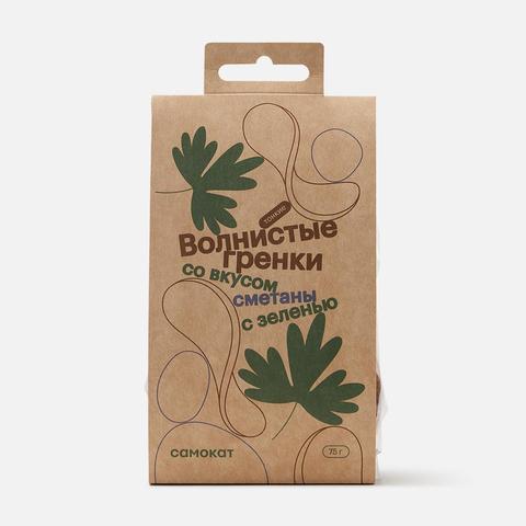 Изображение товара Волнистые гренки Самокат, тонкие, сметана и зелень, 75 г