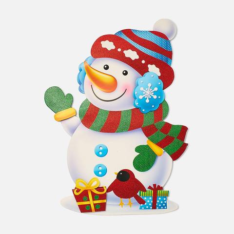 Изображение товара Новогодняя наклейка Снеговик "Волшебная страна", 40 см