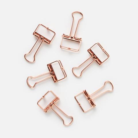 Изображение товара Зажимы для бумаг Meshu Rose Gold, 19 мм, 6 шт.