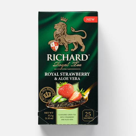 Изображение товара Зелёный чай Richard Royal, Strawberry & Aloe Vera, в пакетиках, 25 шт.