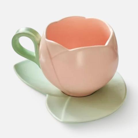 Изображение товара Чайная пара керамическая ROOMI 320 мл Тюльпан